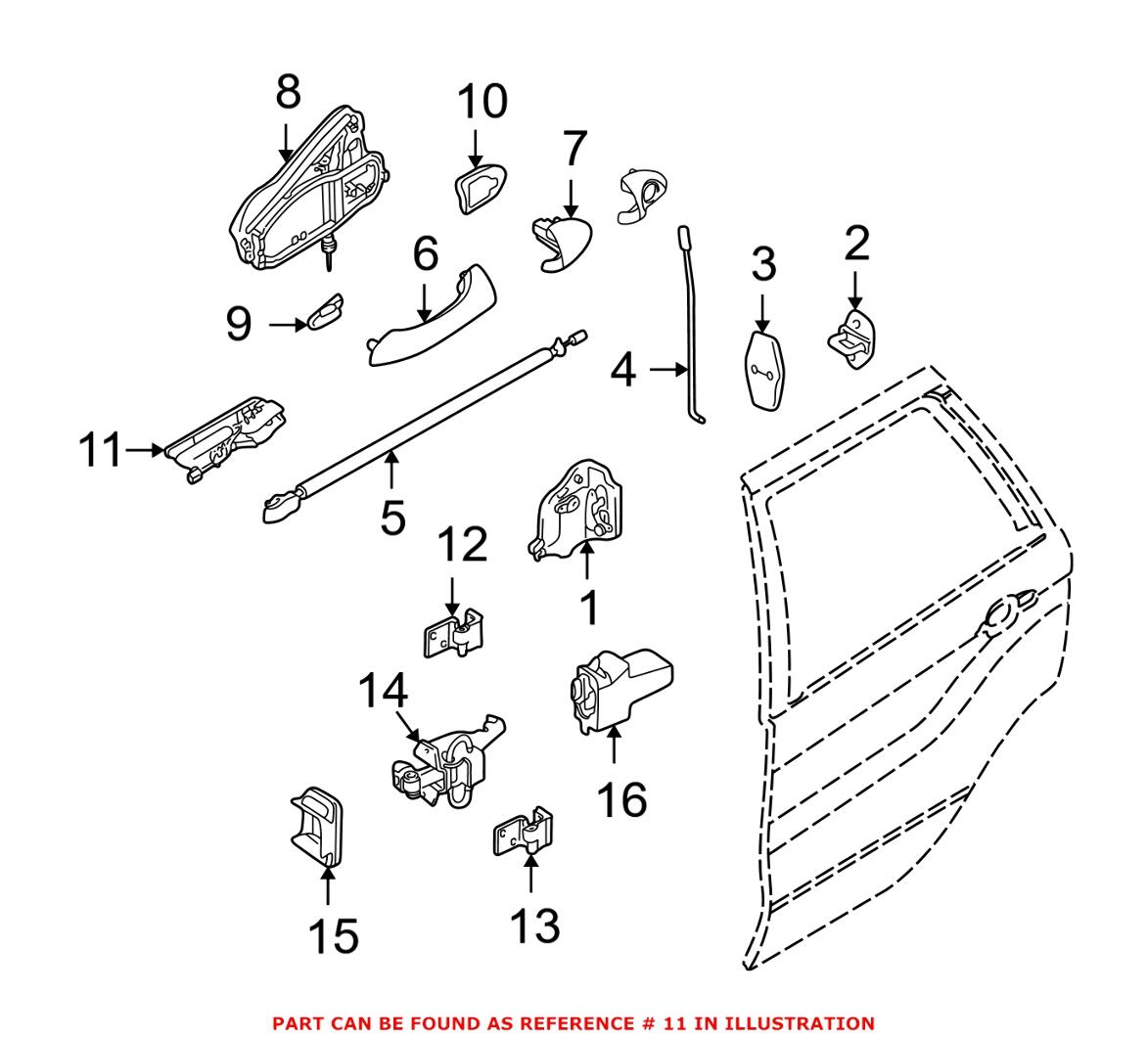 Interior Door Handle - Rear Passenger Side